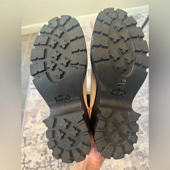 Coach Alexa Chelsea Boots White Leather Streetwear Chunky Heel Sz 8 - Picture 10 of 12